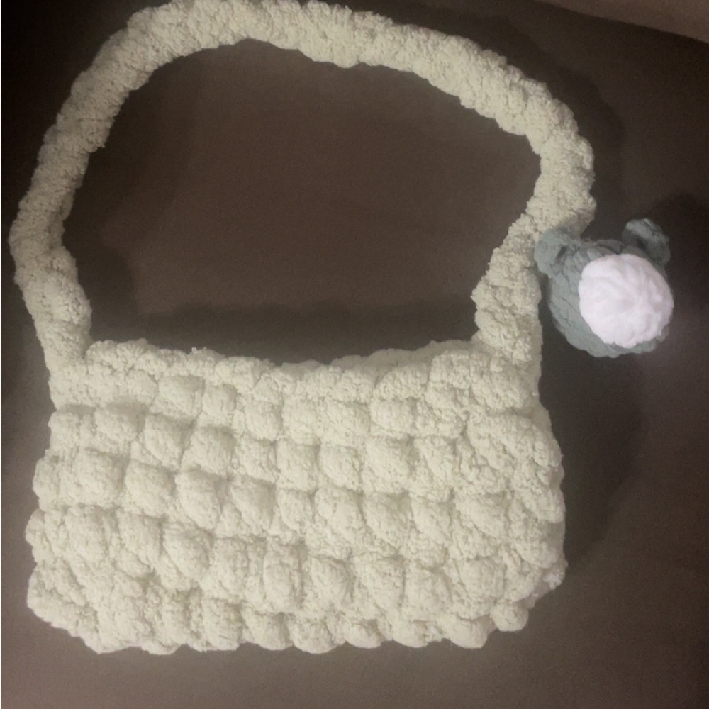 Textured Cream Handbag